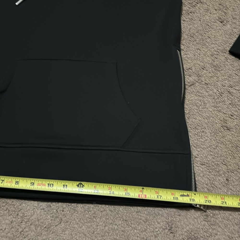 Like New-Worn 1X-RL Polo-Hooded Sweatshirt-XS-Black-Side Zippers-Longer Length - Picture 13 of 16
